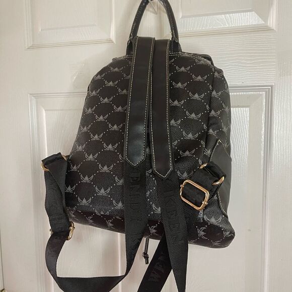 Wendy Keen Synthetic black and gray logo Backpack drawstring top closure. - Picture 7 of 16
